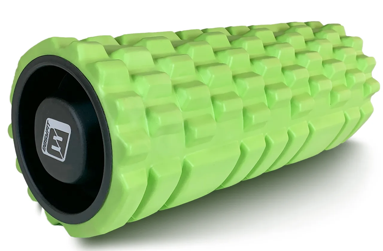 Масажний ролик EasyFit Grid Roller 33 см v.1,1 міцний масажер салатовий