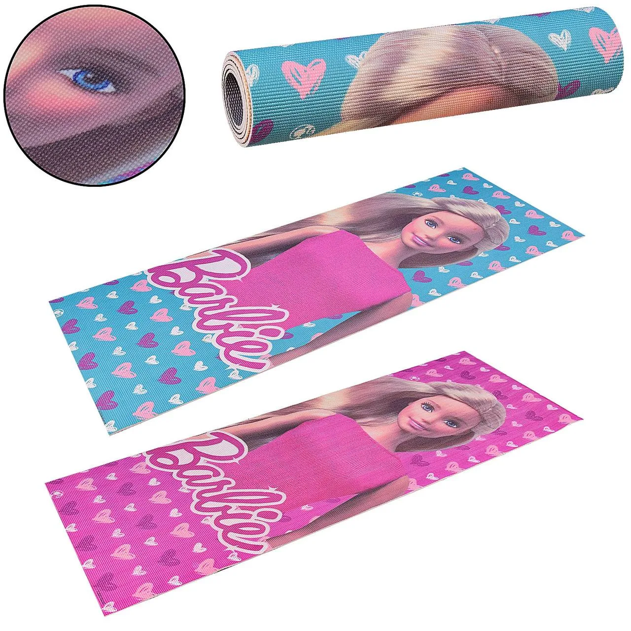 Килимок для йоги та фітнесу Barbie PVC BY0102 173 см 61 см 6 мм бірюзовий барбі бірюзовий
