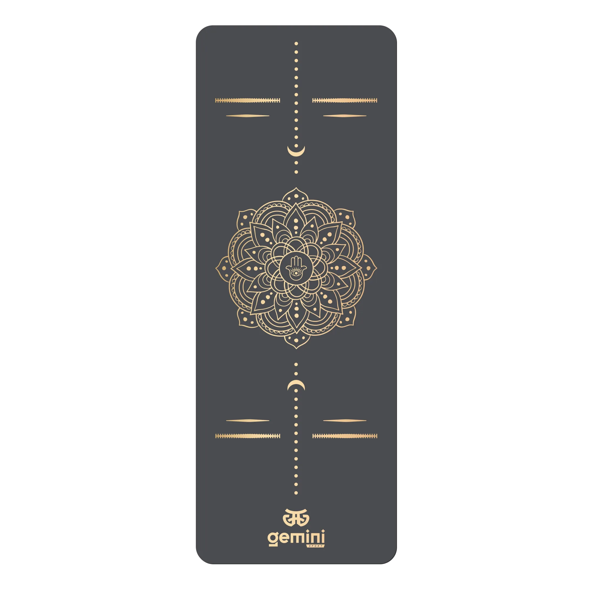 Килимок для йоги каучуковий поліуретан Sport Pro 183 см*68 см*5 мм темно-сірий