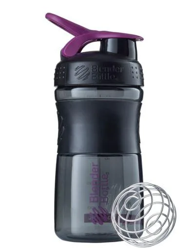 Шейкер спортивний пляшка BlenderBottle SportMixer Flip 590 мл чорний/Plum