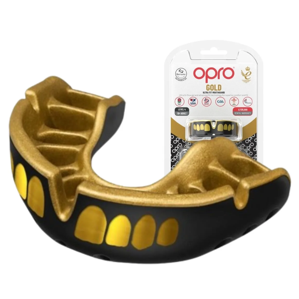 Капа OPRO Gold доросла (вік 11+) Grillz Чорно-золотий