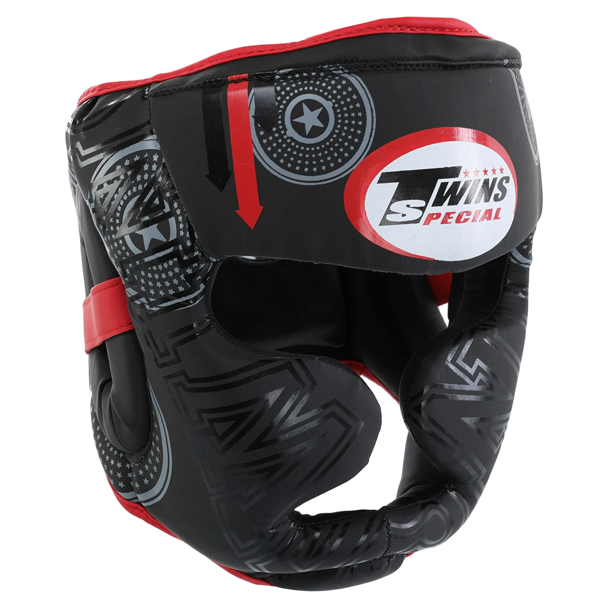 Шолом боксерський з повним захистом PVC TWN Чорно-Червоний M