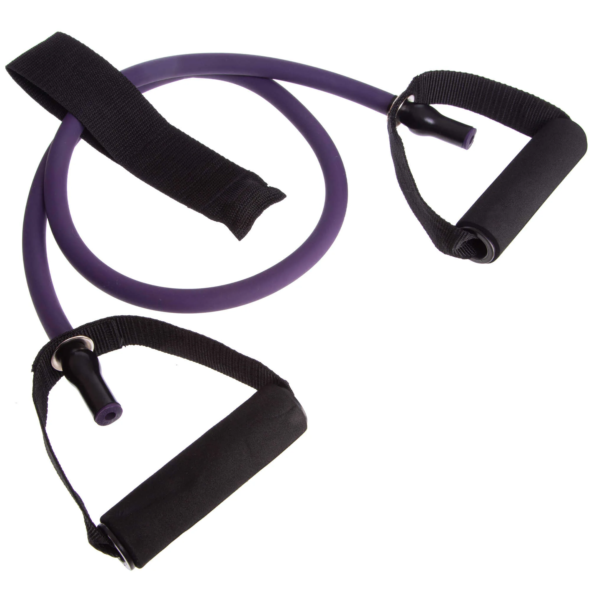 Еспандер трубчастий з ручками та фіксатором дверей довжина 120 см навантаження 22,7 кг фіолетовий