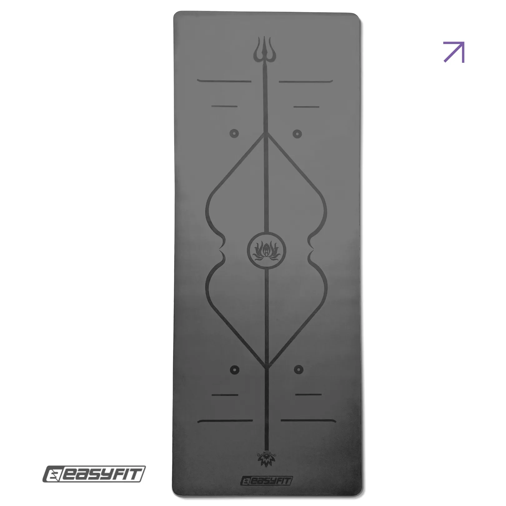 Килимок для йоги професійний EasyFit Pro каучук 5 мм чорний