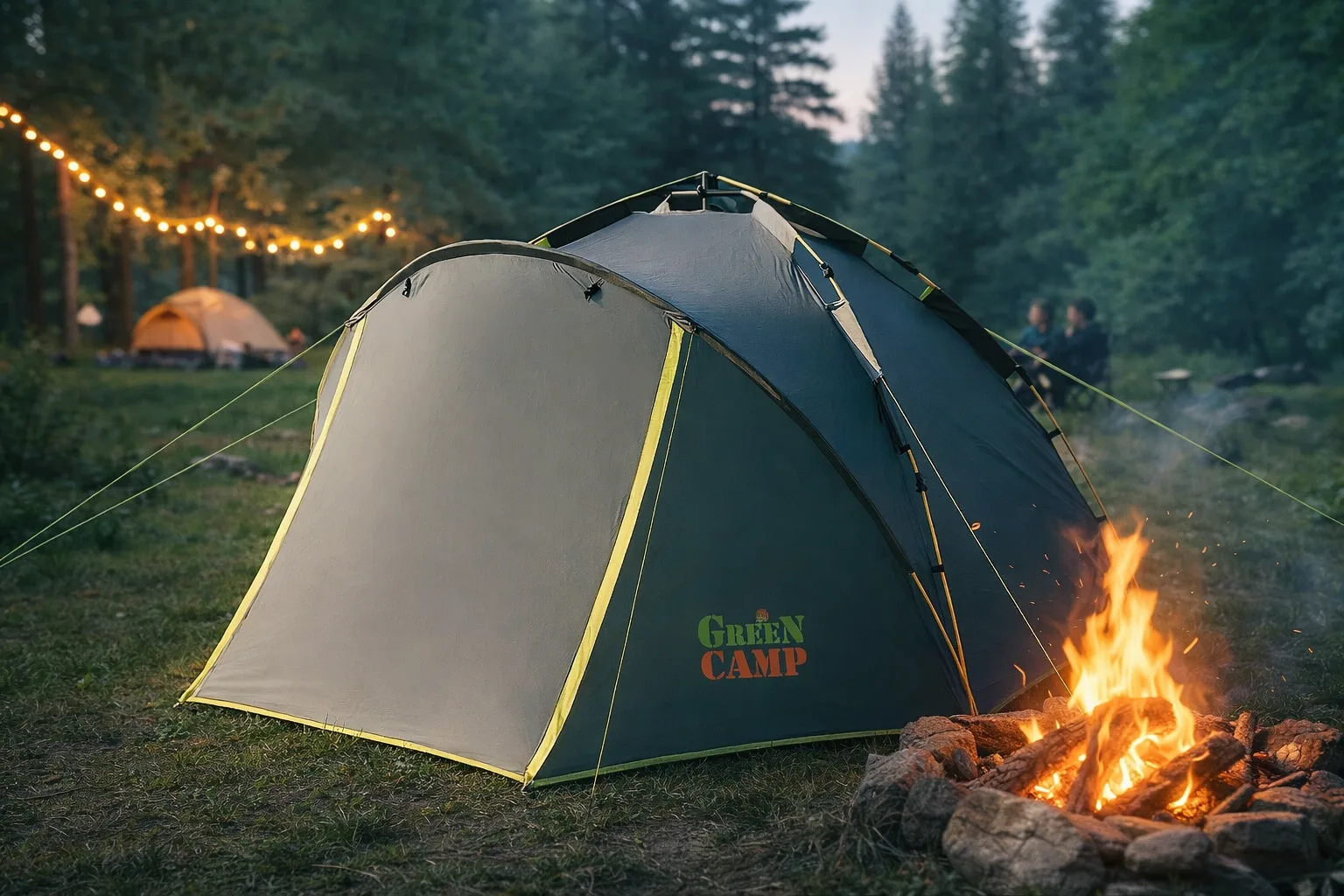 4-Person Tent GreenCamp with Automatic Frame