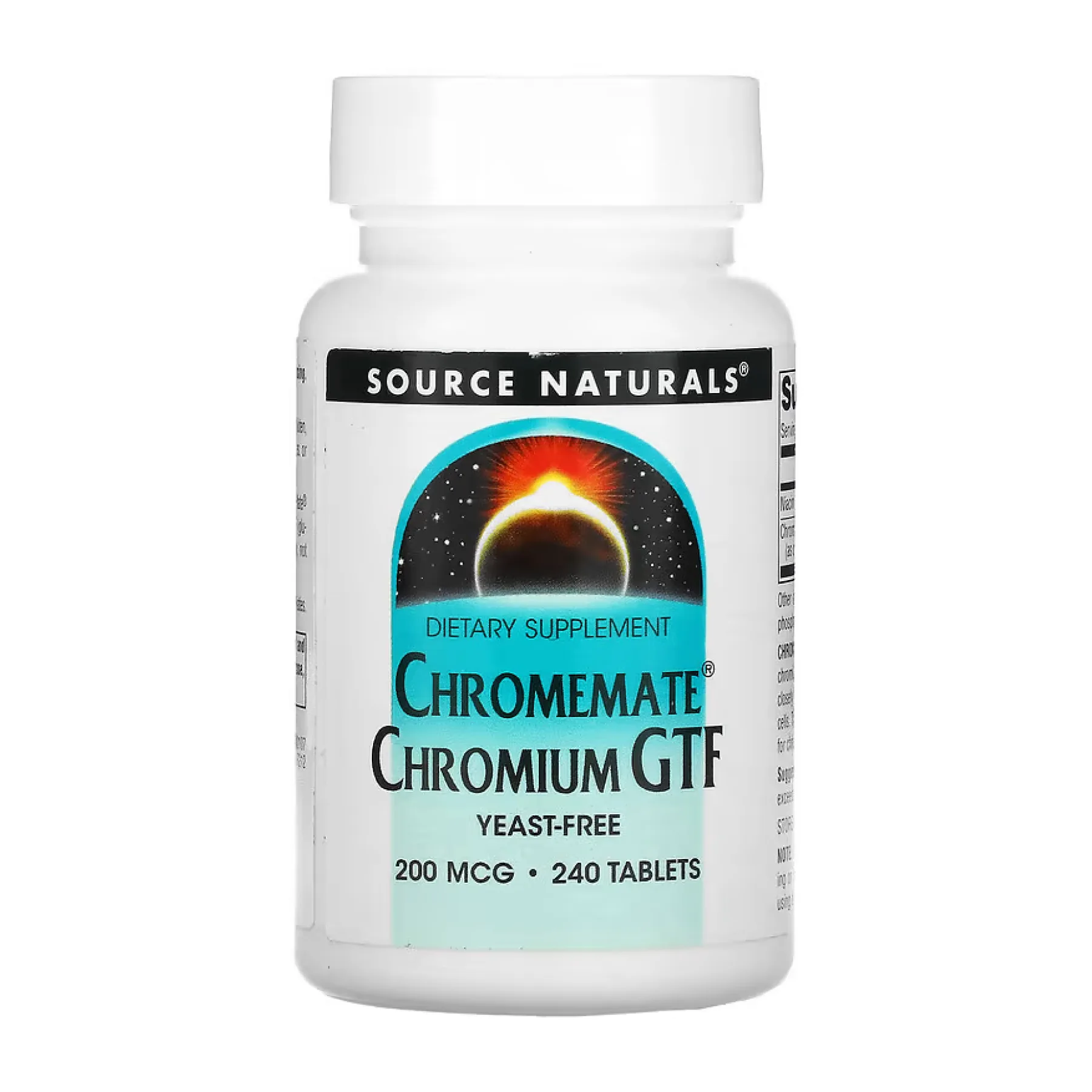 ChromeMate® Chromium GTF 200 мкг, Yeast Free - 240 таблеток