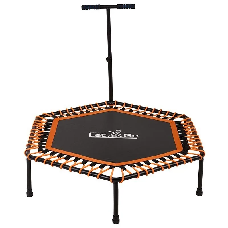 Батут для фитнеса с ручкой Let'sGo 127 см чёрный оранжевый