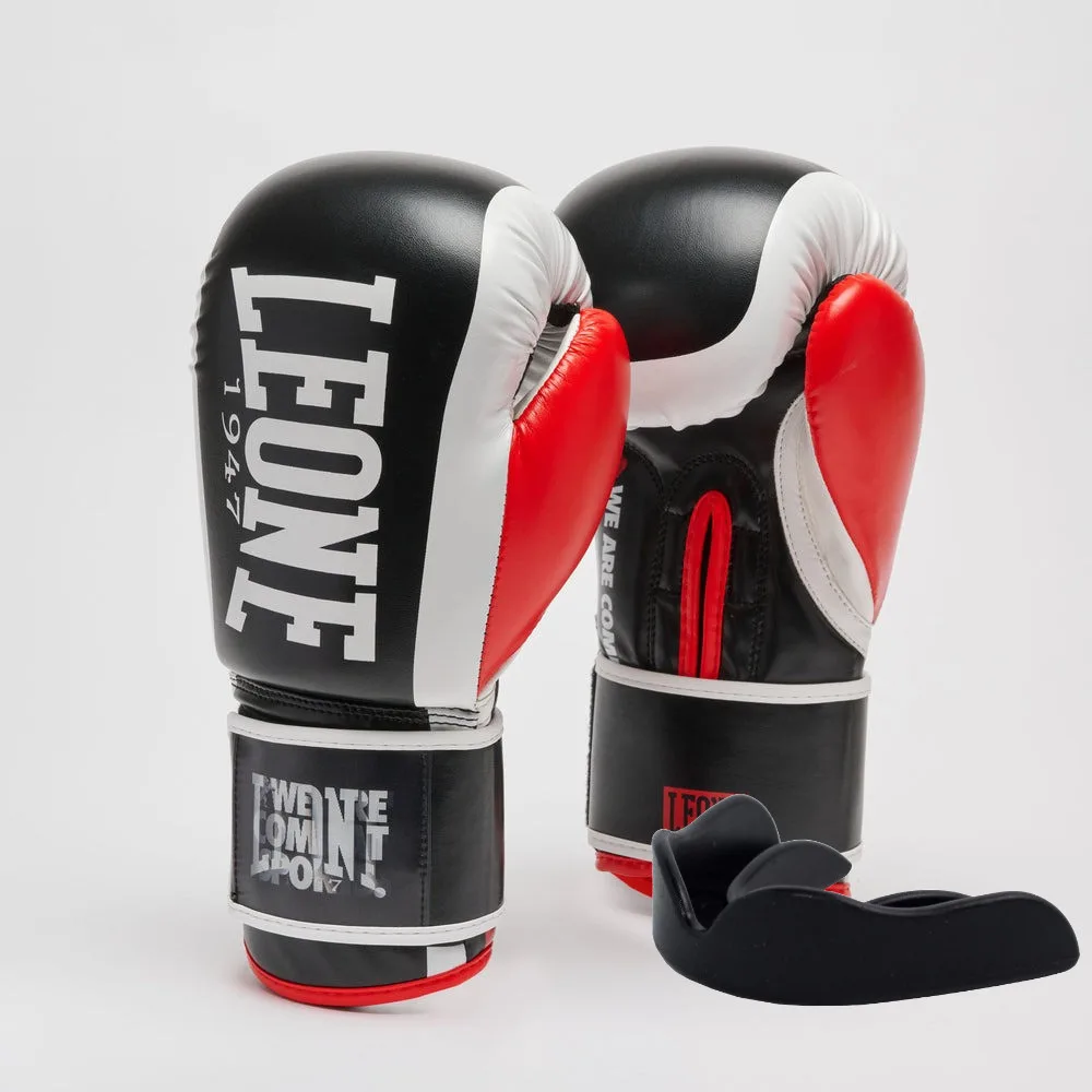 Боксерські рукавиці Leone GN333 LOGO WACS Black 16 унцій (капу в комплекті)