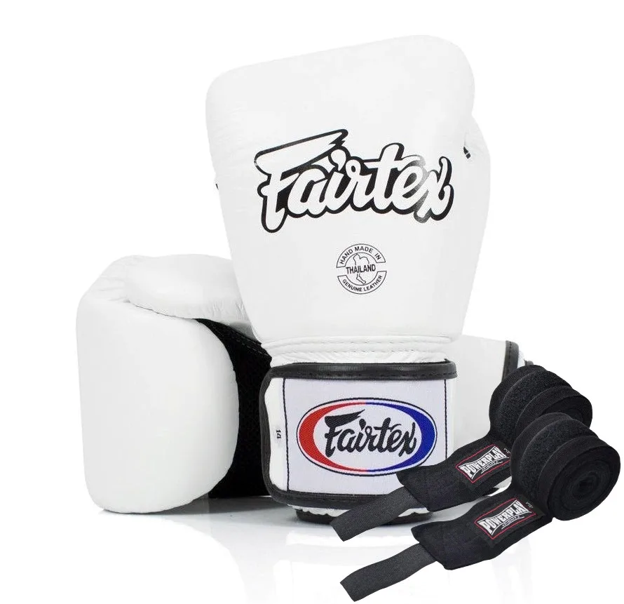 Боксерські рукавиці Fairtex BGV1 White 14 унцій (бинти в комплекті)