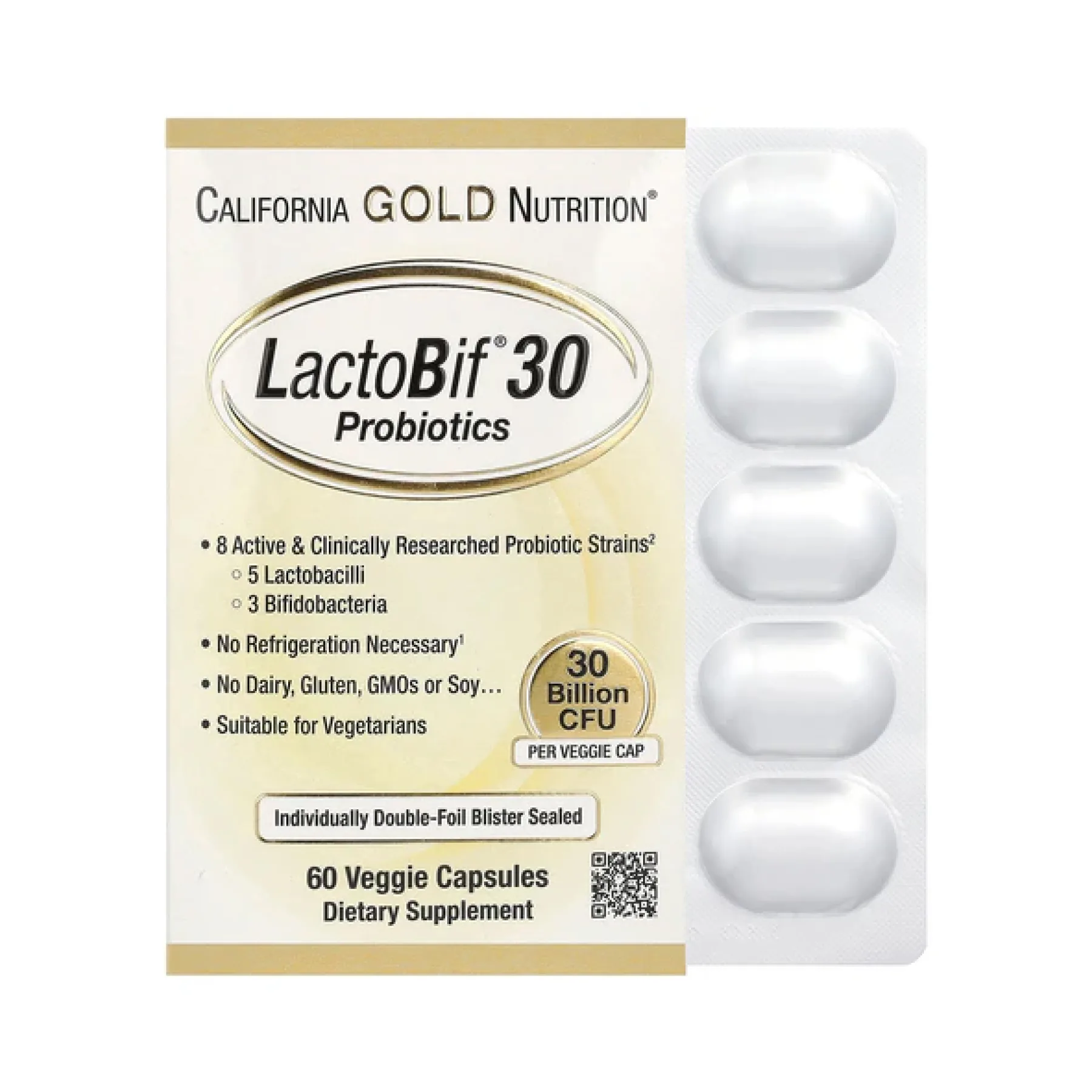 LactoBif 30 Probiotics - 60 капсул