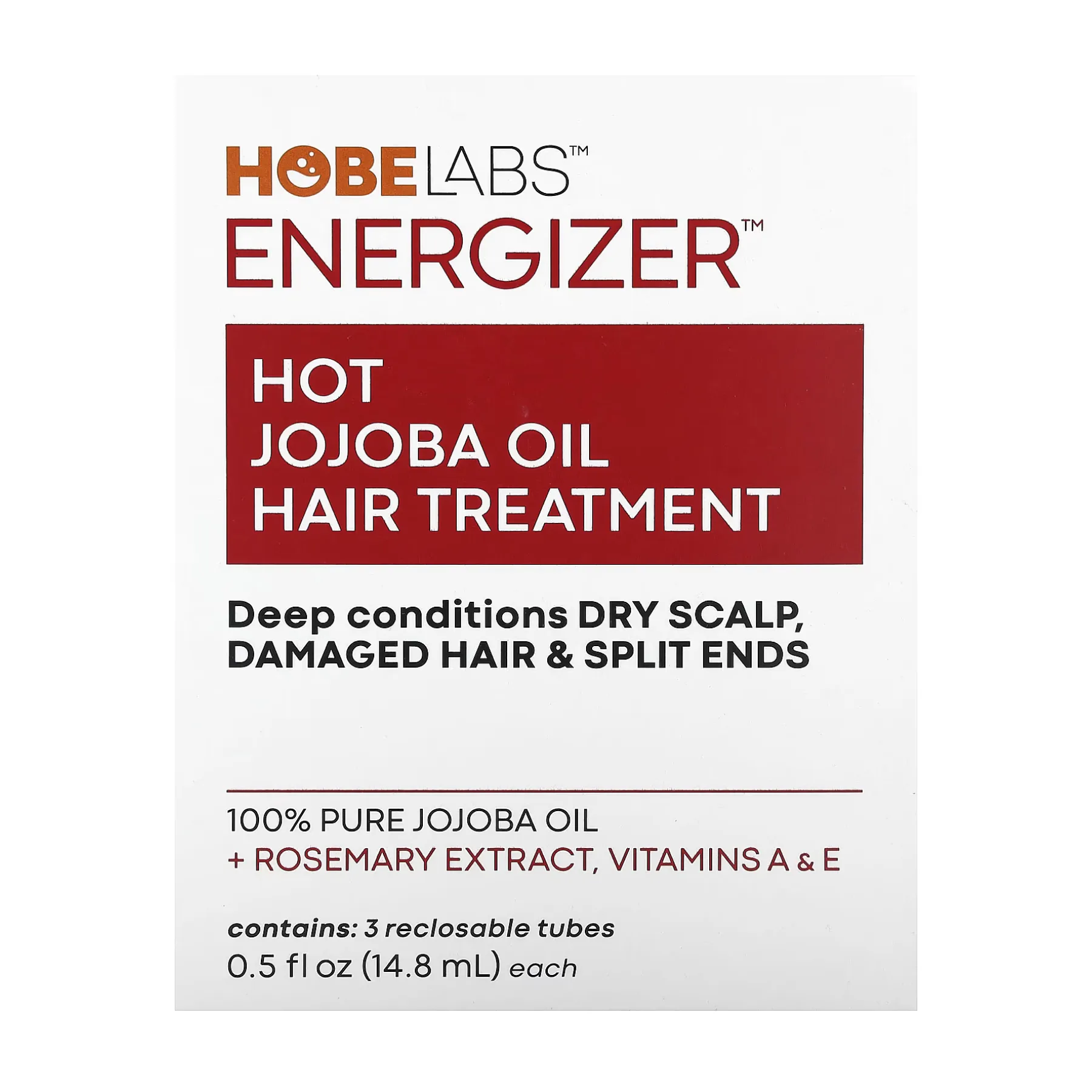 Energizer Hot Jojoba Oil Hair Treatment 3 Reclosable Tubes - 14,8 мл