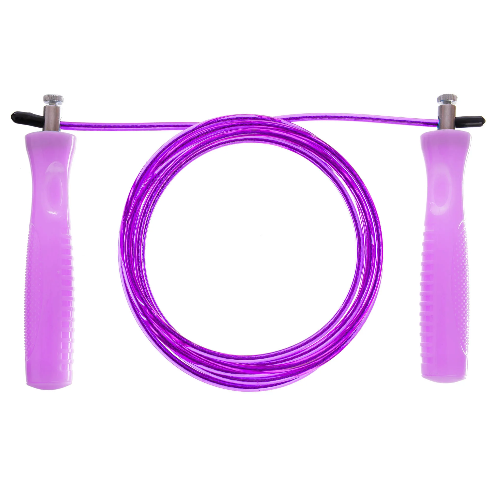 Скакалка швидкісна з підшипниками та сталевим тросом 2,6м Рожевий