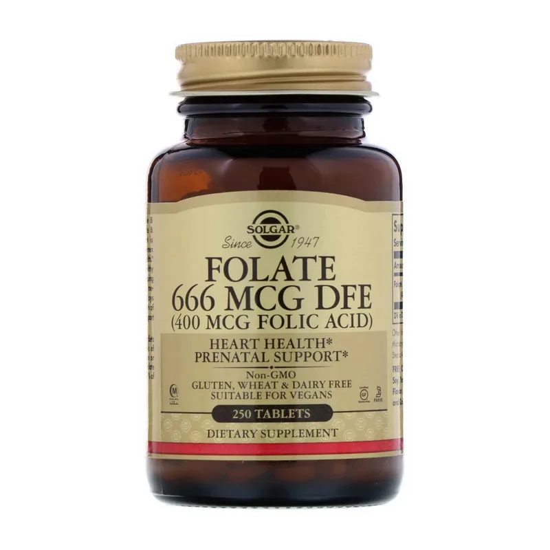 Folate 666 мкг DFE Folic Acid 400 мкг - 250 таблеток
