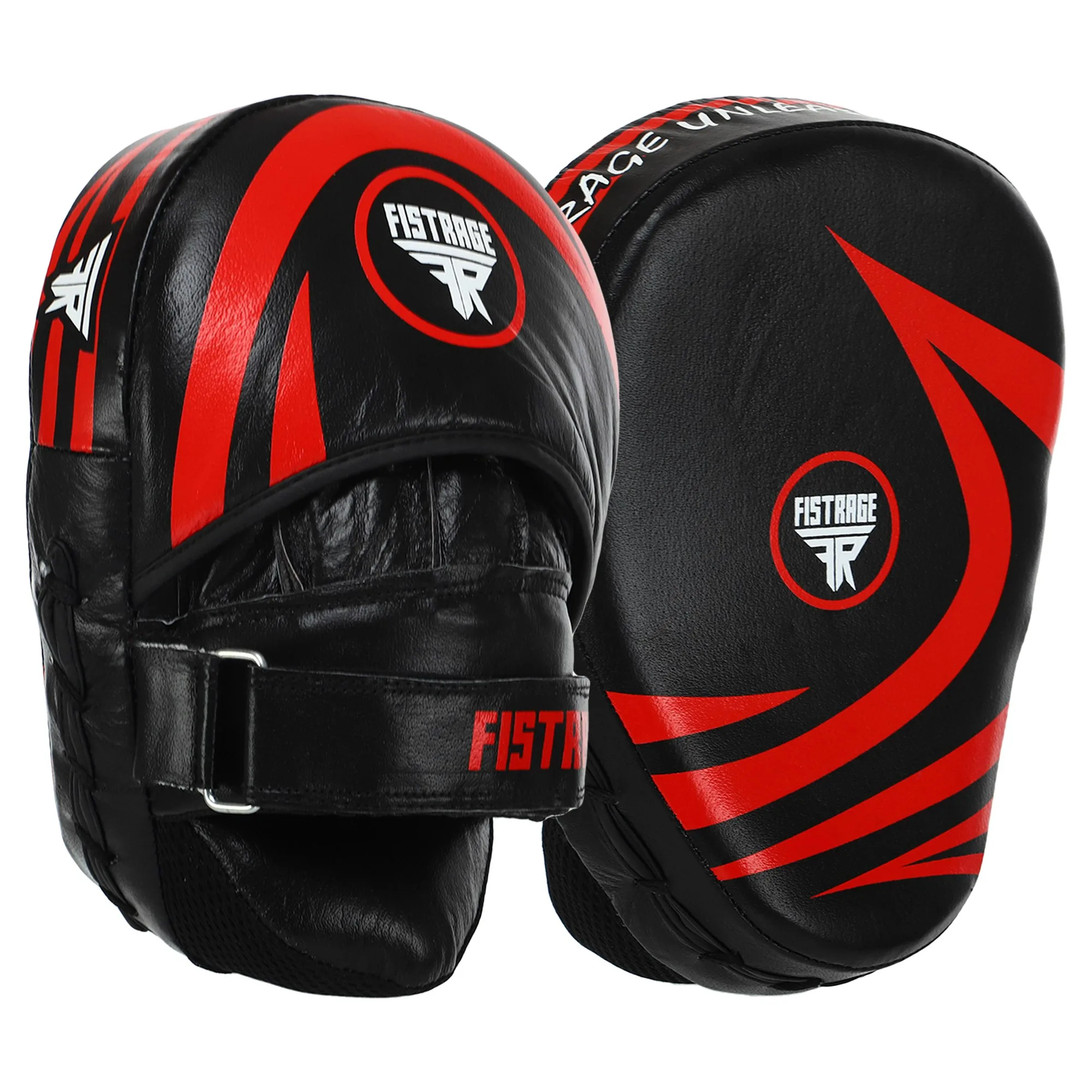 Лапа согнутая для бокса и единоборств FISTRAGE RAGE 2 шт чёрный-красный