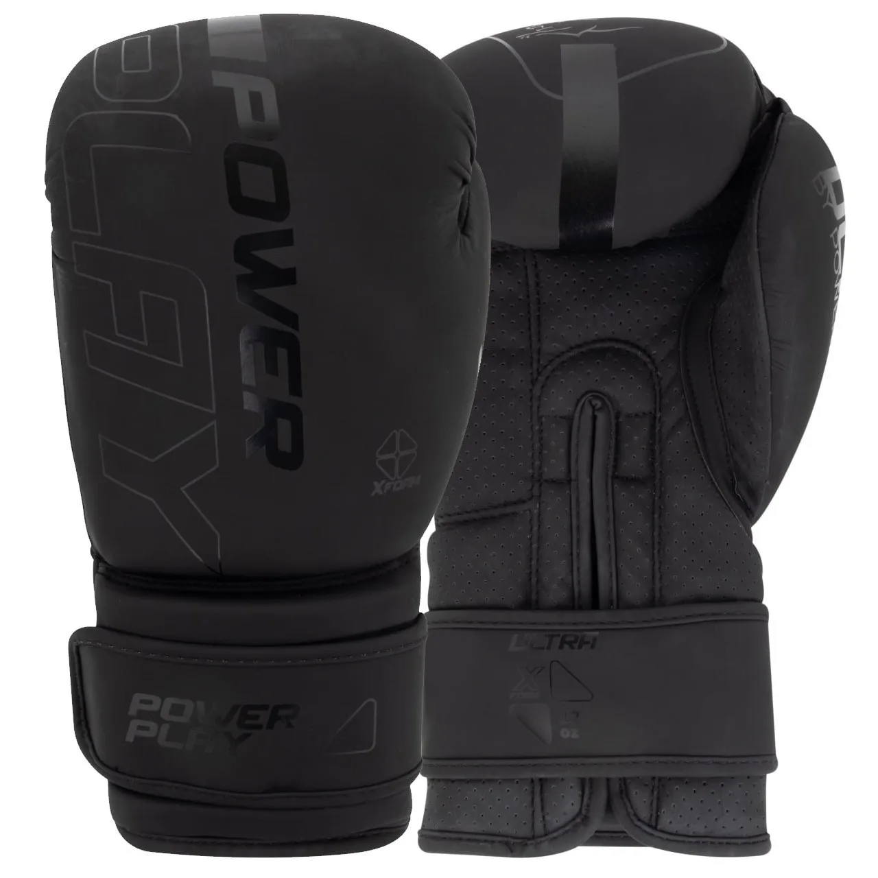 Боксерські рукавиці PowerPlay 3024 Ultra Mat чорні 8 унцій