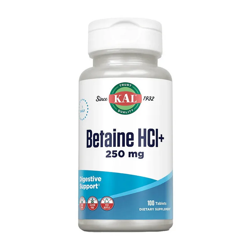 Betaine HCL+ 250 мг - 100 таблеток