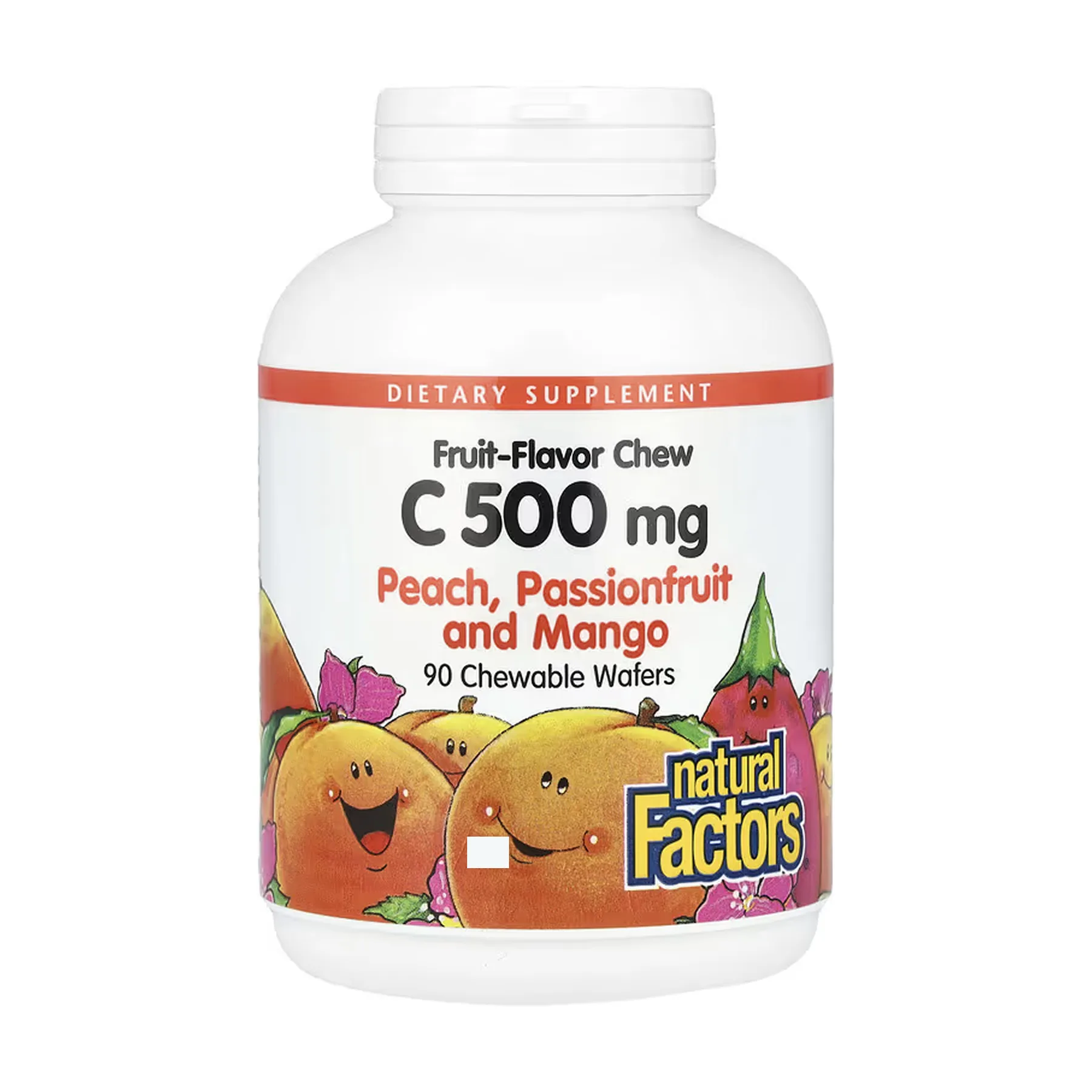 Vitamin C 500 мг - 90 жув. таблеток вафлі з персиком, маракуєю та манго