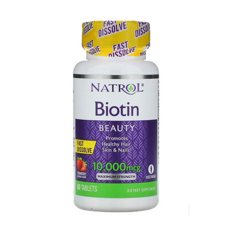 Biotin Beauty 10,000 мкг - 60 таблеток полуниця універсальний
