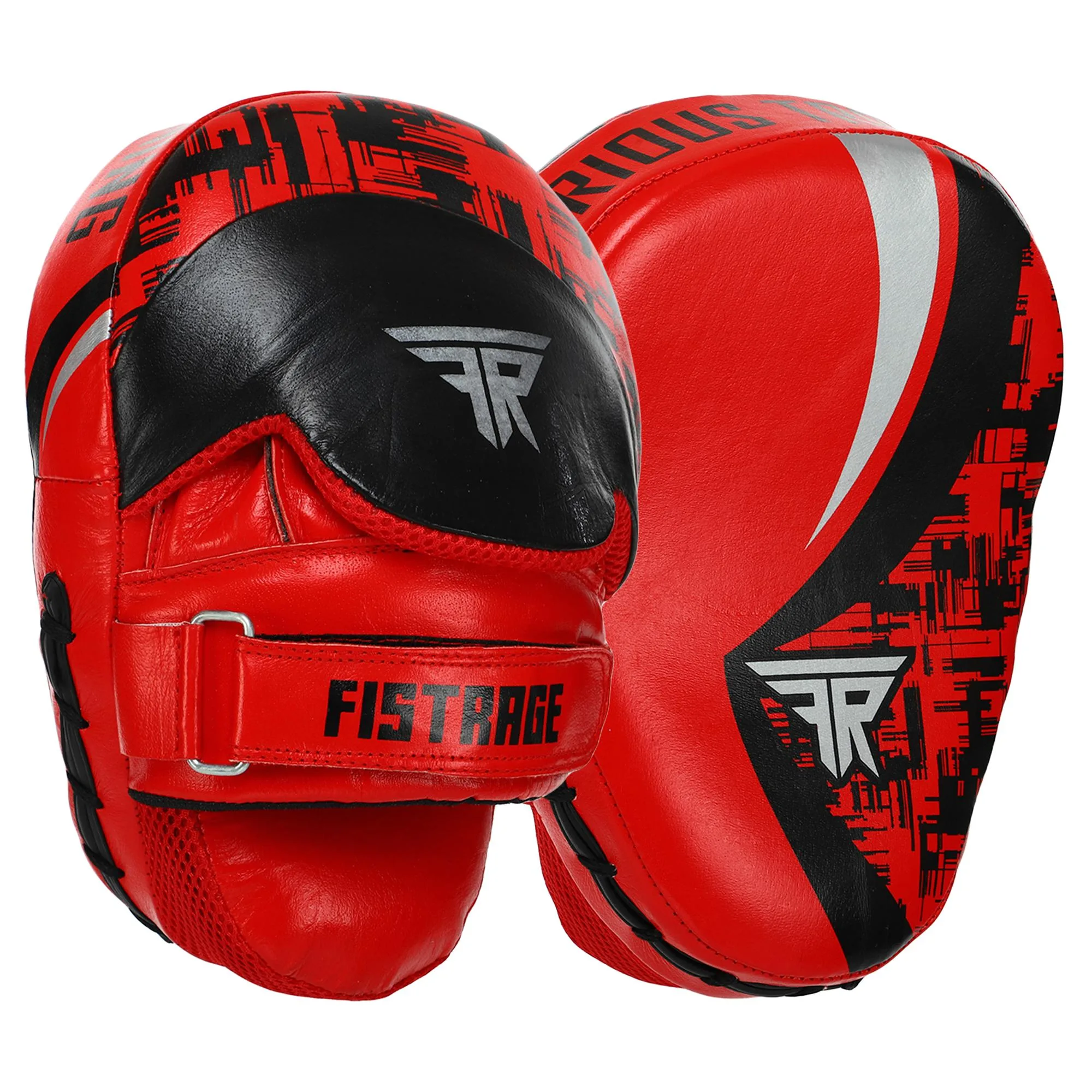 Лапа вигнута для боксу та єдиноборств FISTRAGE FURIOUS 2 шт червоний-чорний