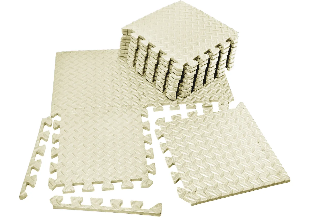 Татамі мат EasyFit 8 шт (30х30х1 см) хвіст ластівки білий