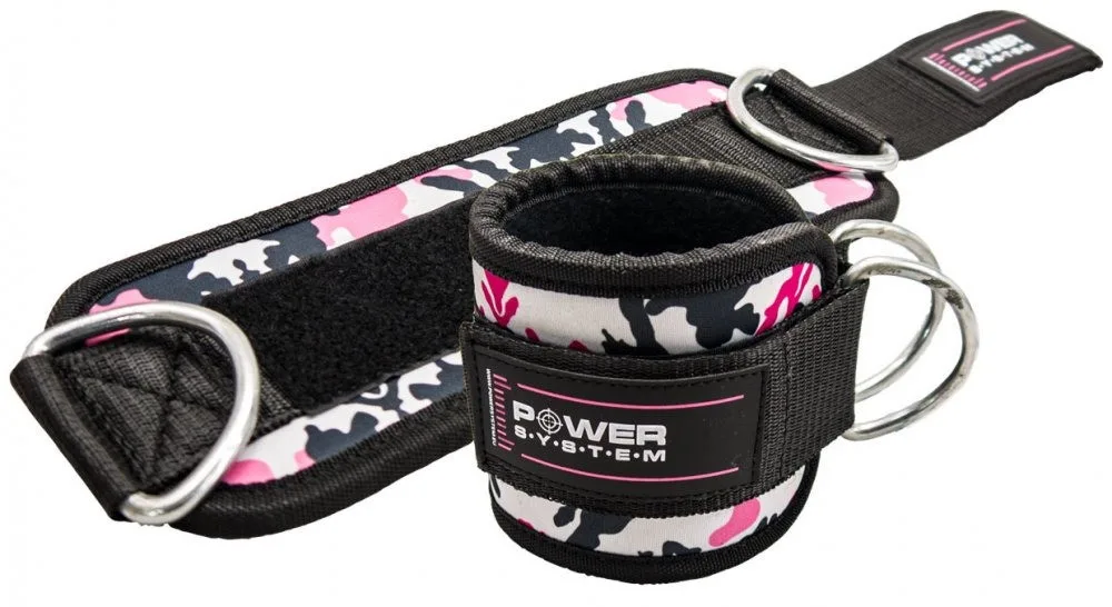 Ankle Cuffs Power System PS-3470 Ankle Strap Camo Pink/Black