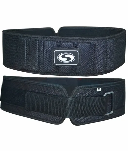 Пояс атлетичний вузький з тканини, чорний, розмір XXXL