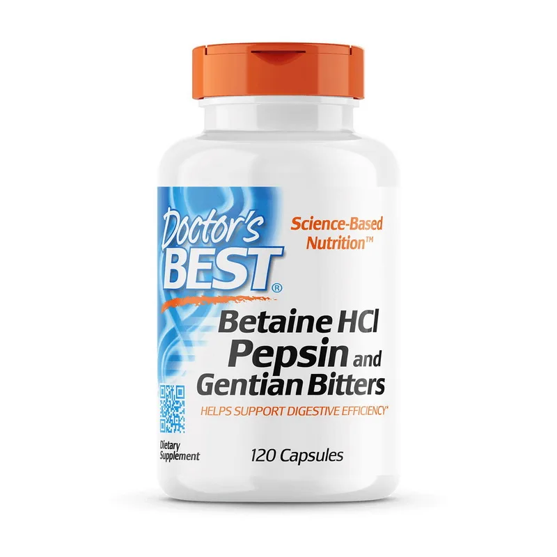 Betaine HCL Pepsin and Gentian Bitters - 120 капсул