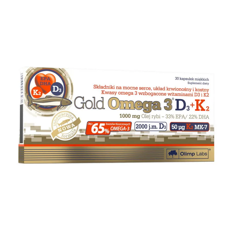 Gold Omega 3 65% D3+K2 - 30 капсул