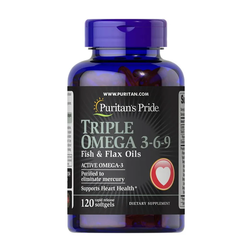 Triple Omega 3-6-9 Fish, Flax & Flax Oils - 120 софтгель