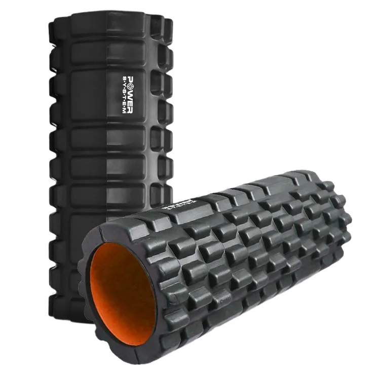Масажний ролик роллер Power System PS-4050 Fitness Foam Roller чорний/помаранчевий 33x15 см.