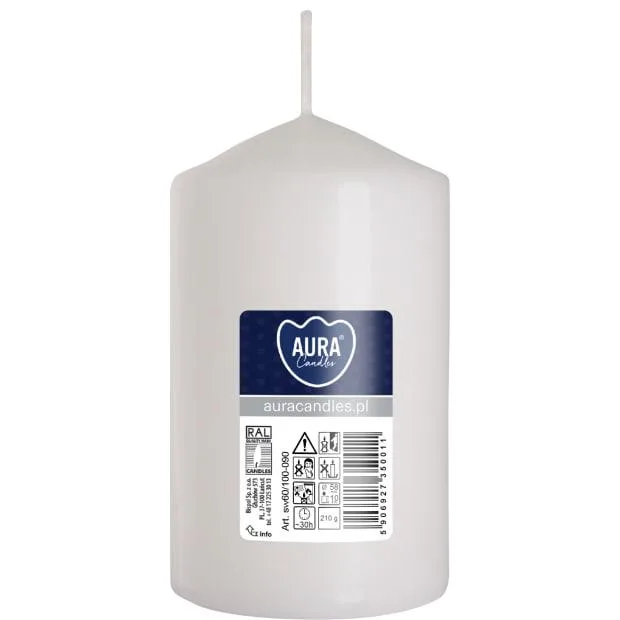 Свічка столова циліндр Bispol sw60/100 090 білий