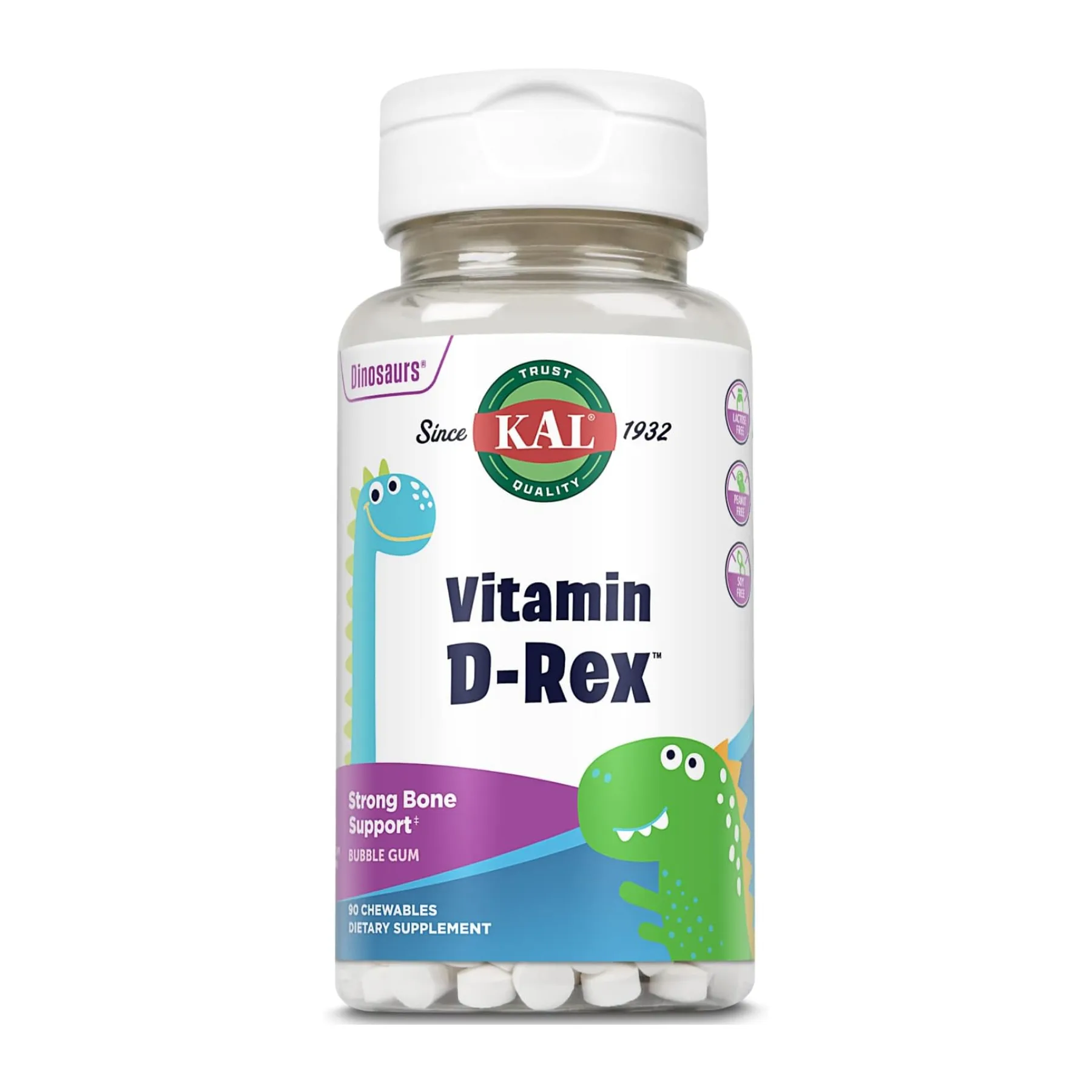 Vitamin D-Rex 10 мкг - 90 жуйок зі смаком бубль гум