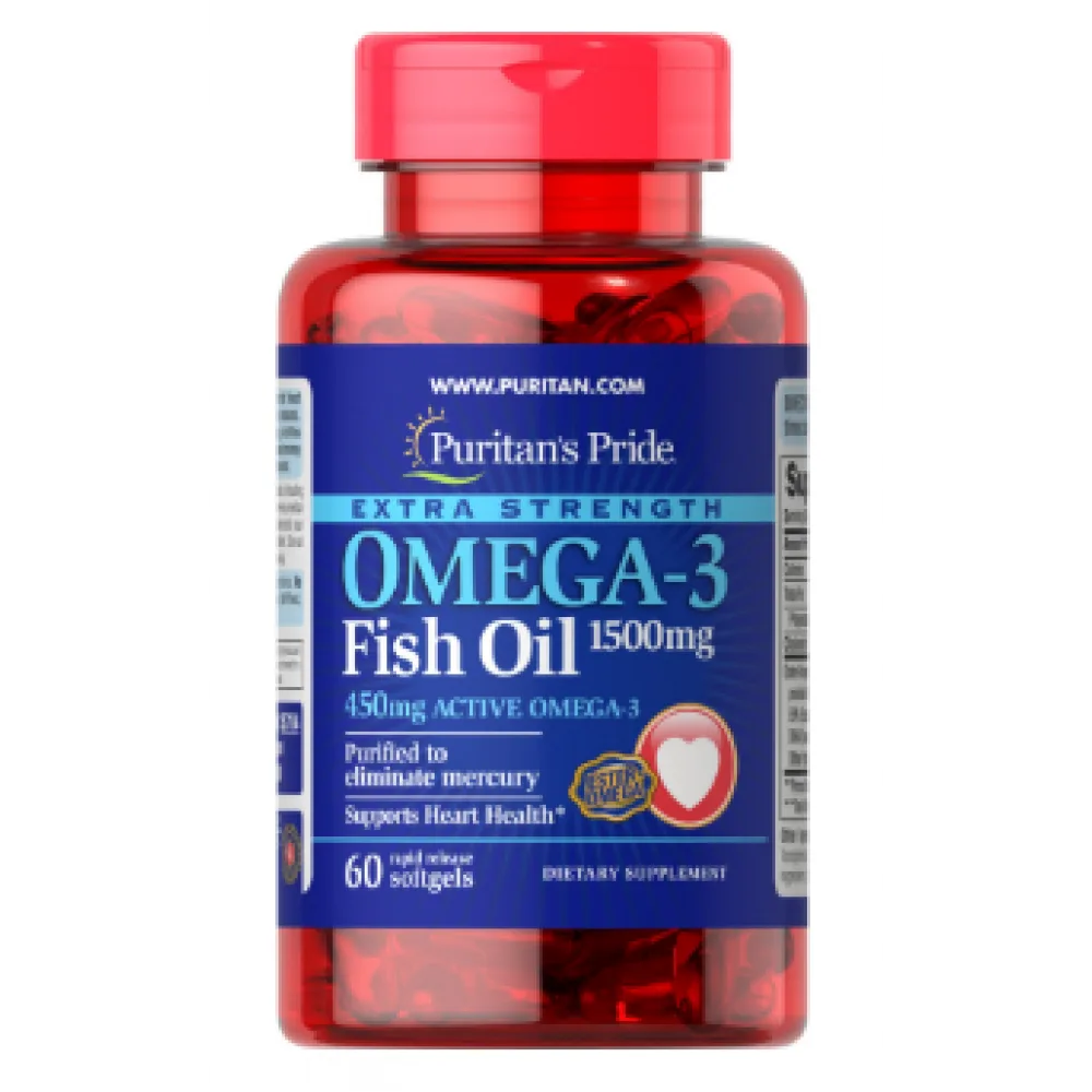 Omega-3 Fish Oil підвищеної сили 1500 мг (450 мг Active Omega-3) - 60 софтгель
