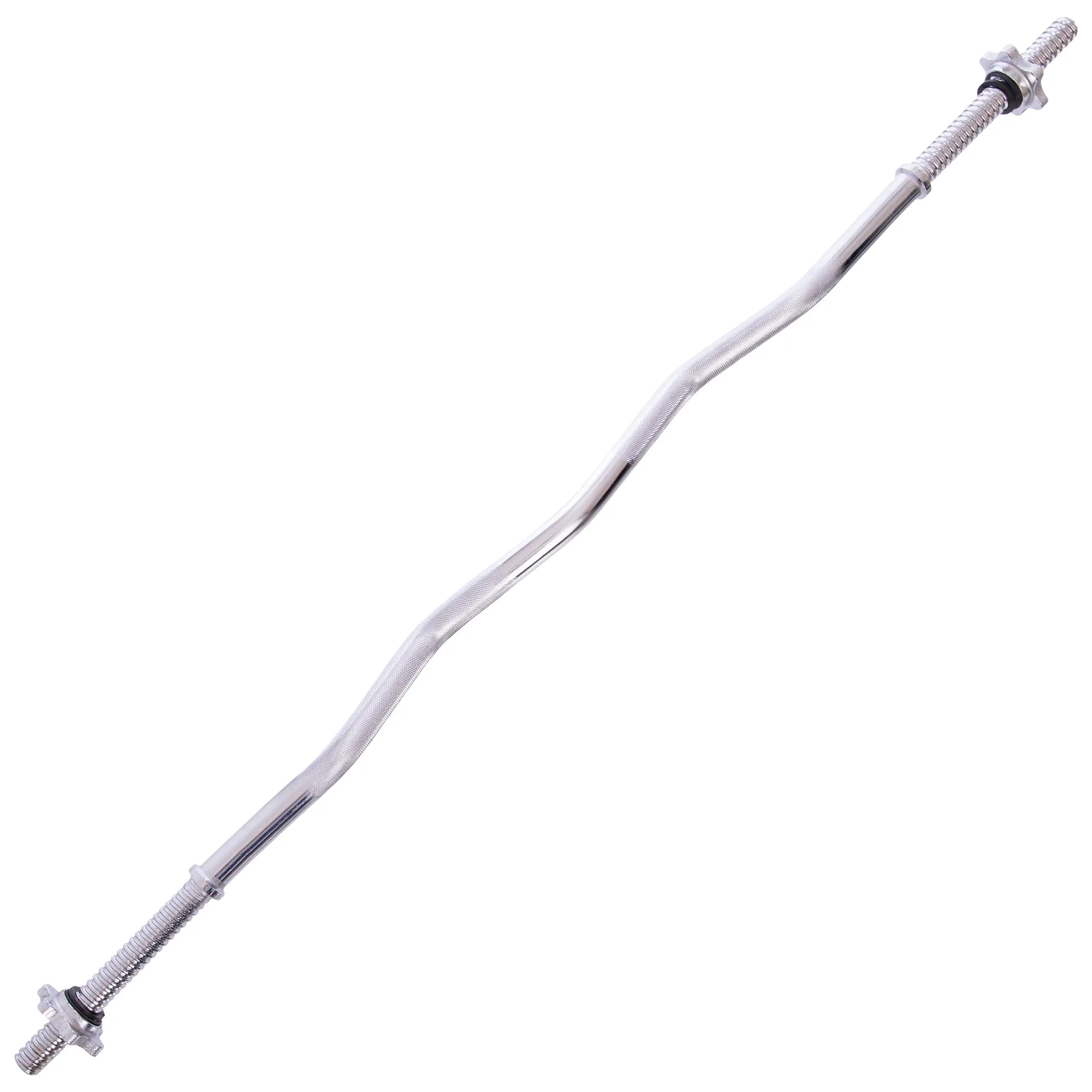 Гриф для штанги сталевий хромований W-подібний із замками довжина 1,2м діаметр 25 мм вага-4,9 кг хром