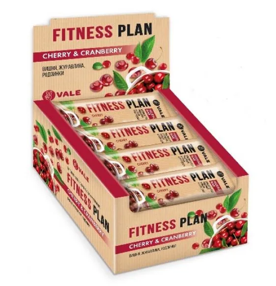 Fitness Plan Muesli Bar - 30x30 г вишня та журавлина