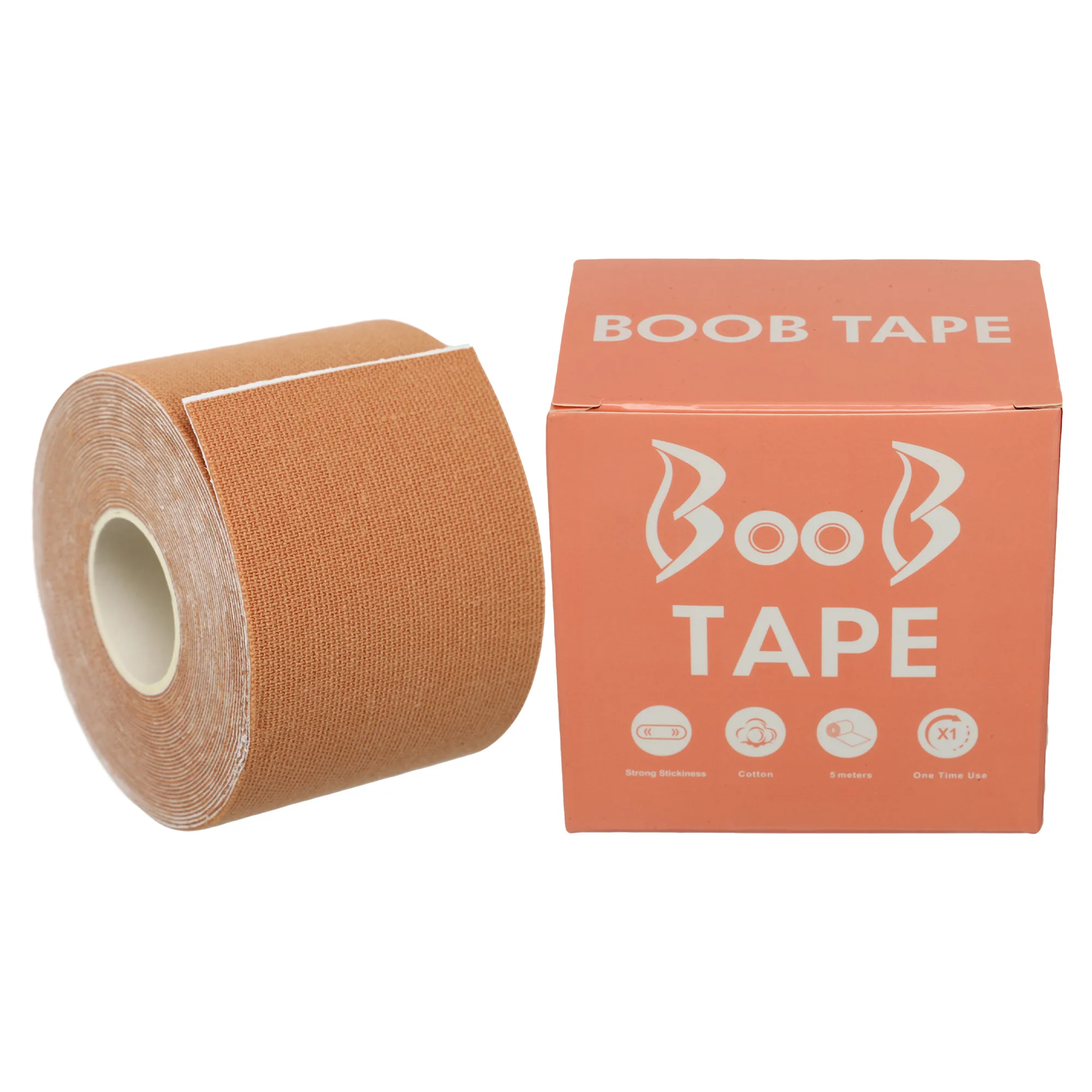 Кінезіо тейп для тейпування грудей Kinesio tape BOOB розмір 5 смх5 м бежевий BC-1093 5
