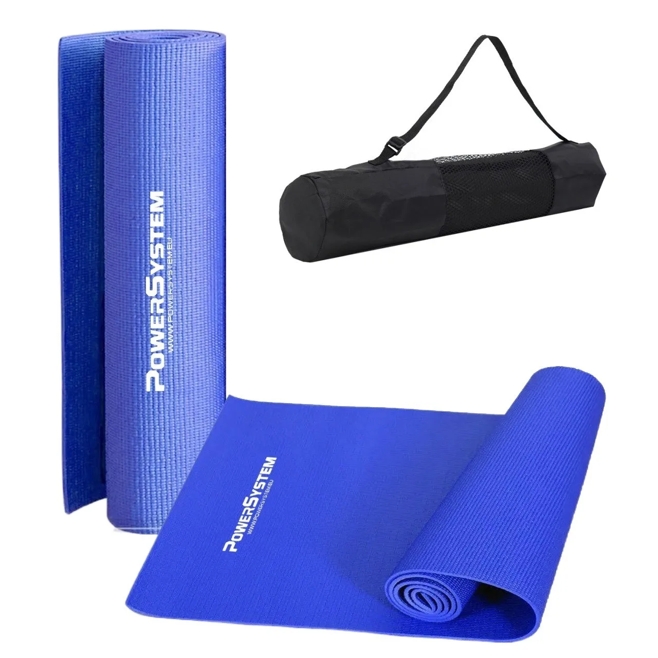 Килимок для йоги та фітнесу Power System PS-4014 PVC Fitness Yoga Mat Синій 173x61x0,6
