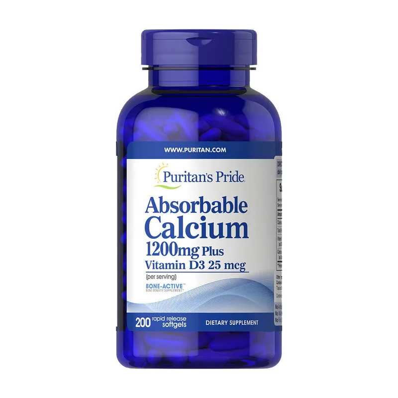 Absorbable Calcium 1200 мг Plus Vitamin D3 25 мкг - 200 софтгель