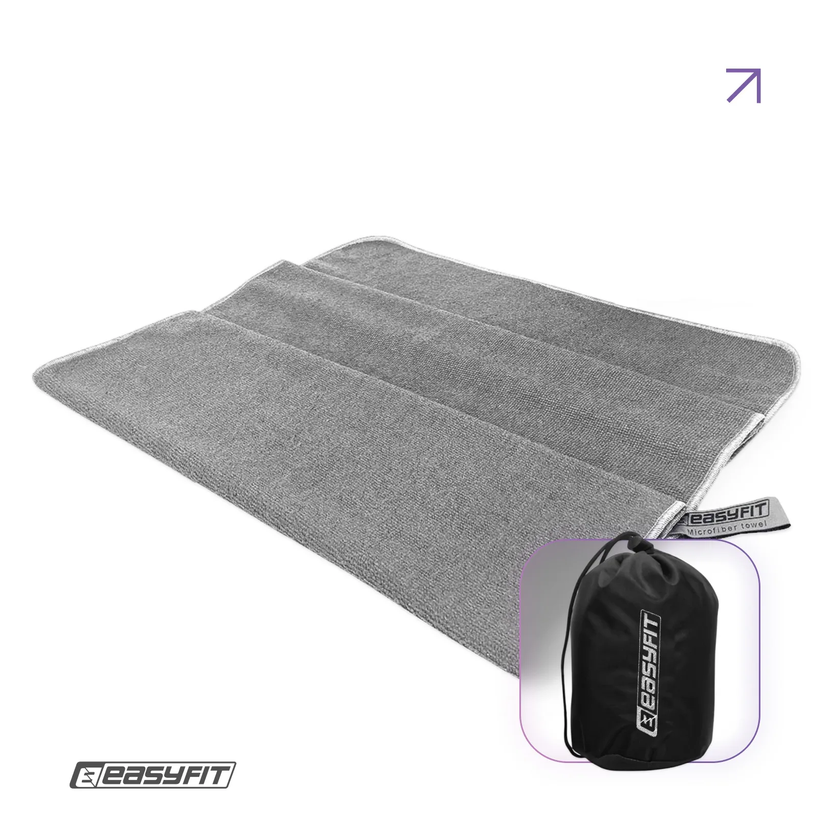 Спортивное полотенце EasyFit RoyalWing 140х60 см из микрофибры + чехол