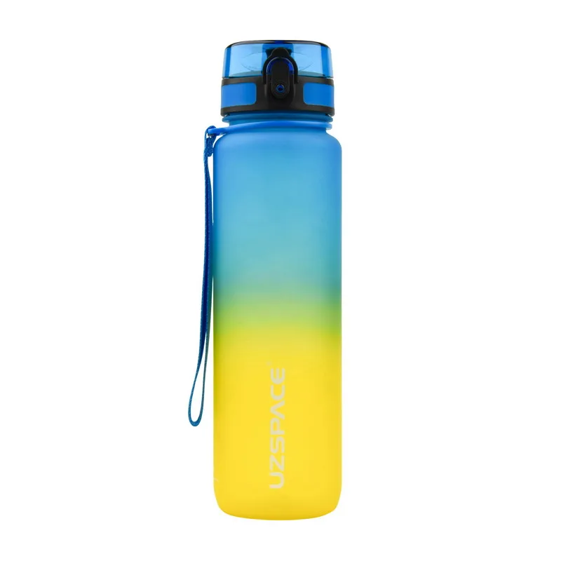 Uzspace Frosted Gradient Waterbottle 3038 1 л blue/жовтий