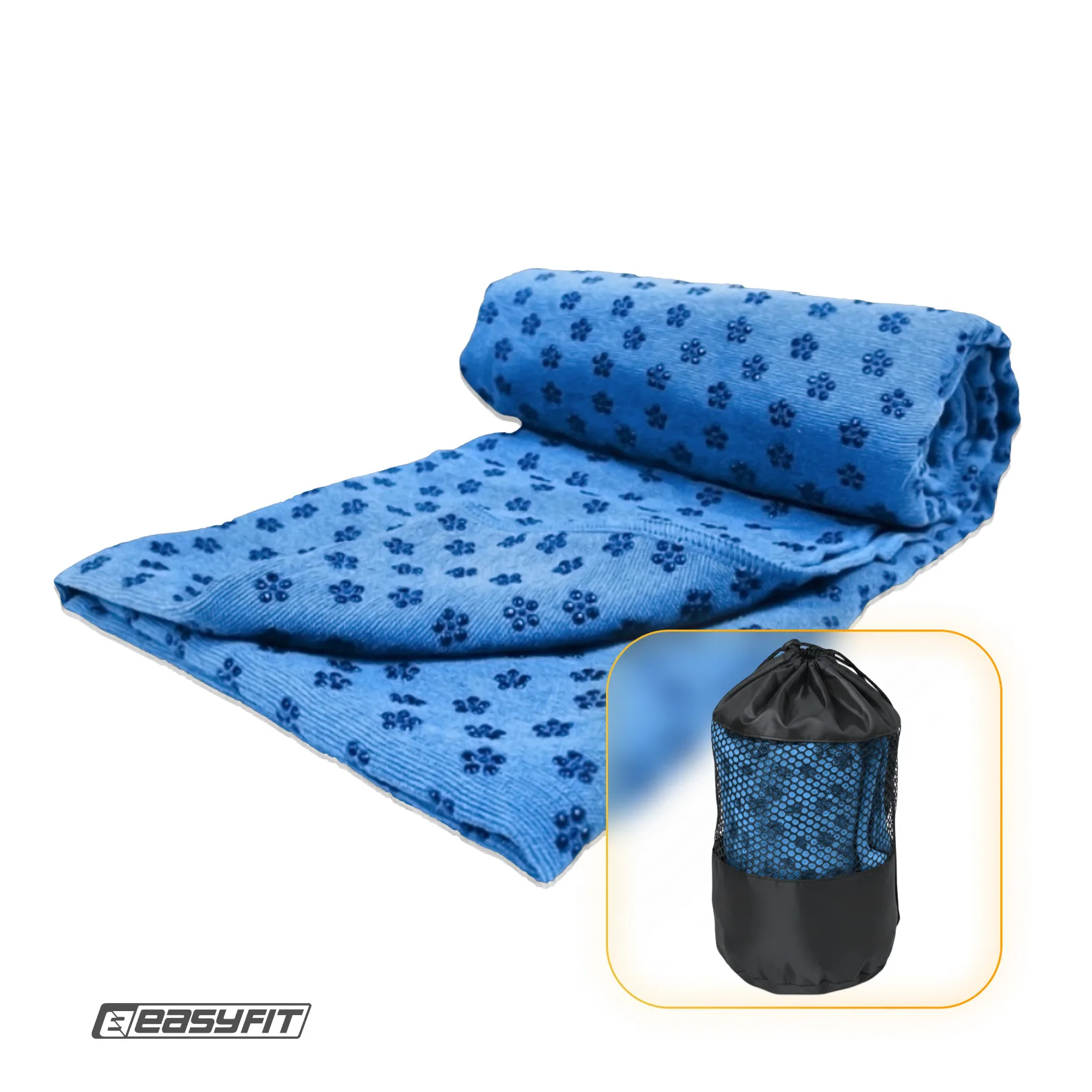 Полотенце для йоги из микрофибры EasyFit Yoga Mat Towel синее