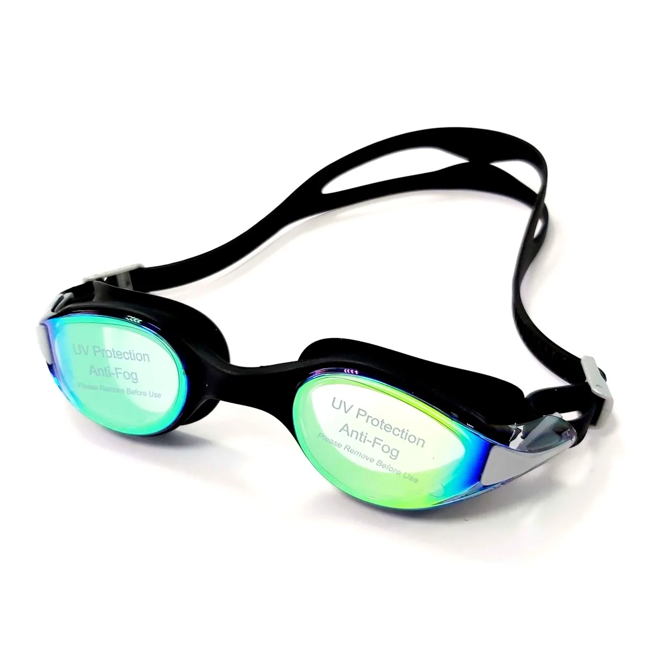 Окуляри для плавання LEACCO хамелеон, чорний-сірий