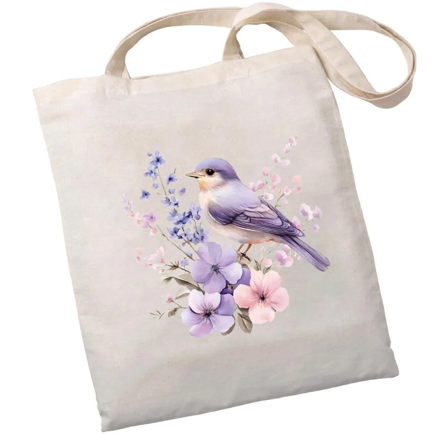 Екошопер BookOpt BK 4106 пташка на квітах бежевий