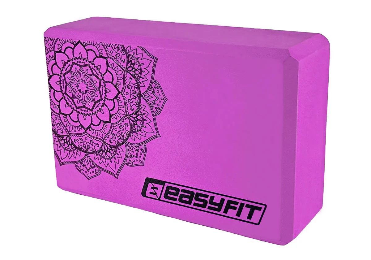 Блок для йоги EasyFit EVA з малюнком фіолетовий