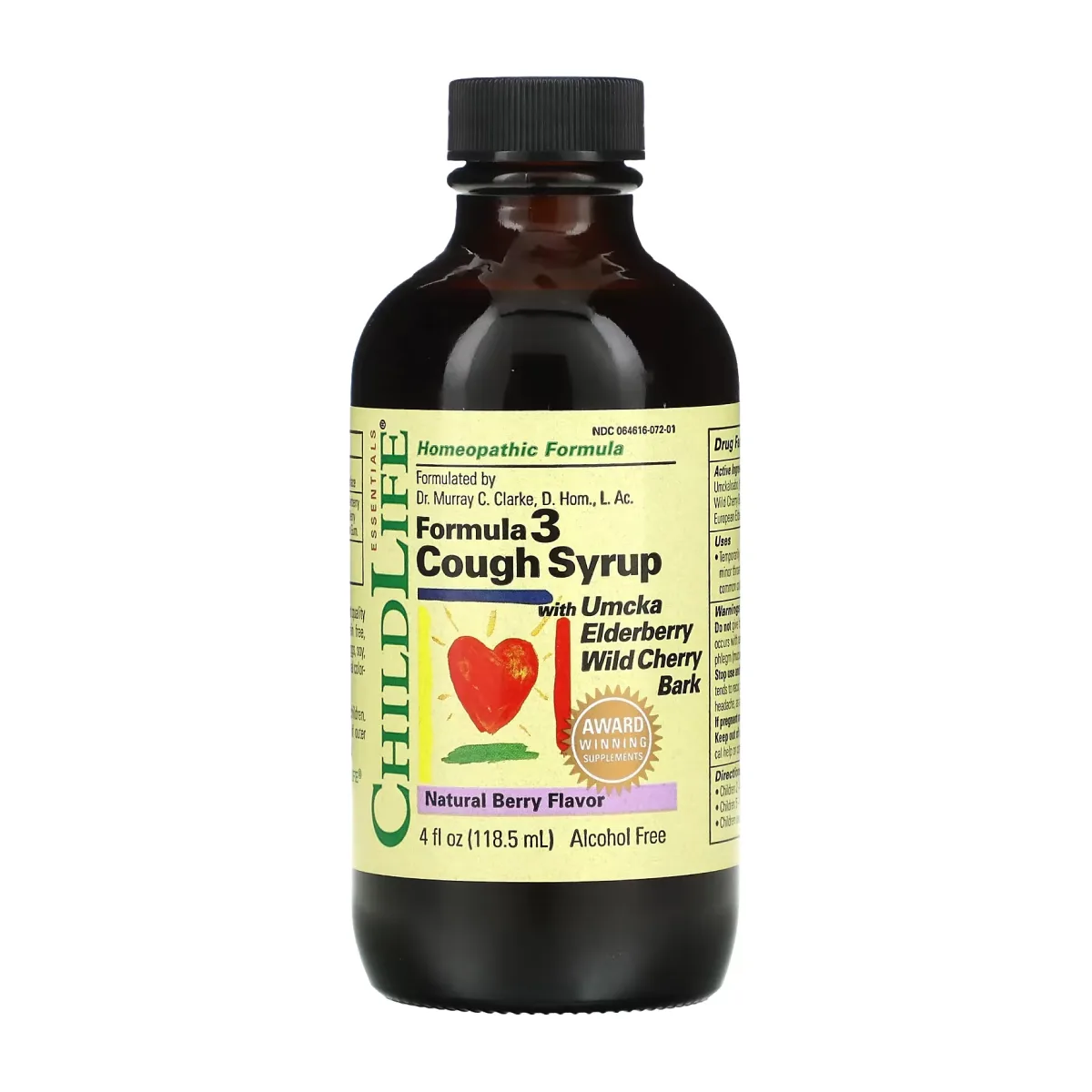 Formula 3 Cough Syrup - 118,5 мл натуральна ягода