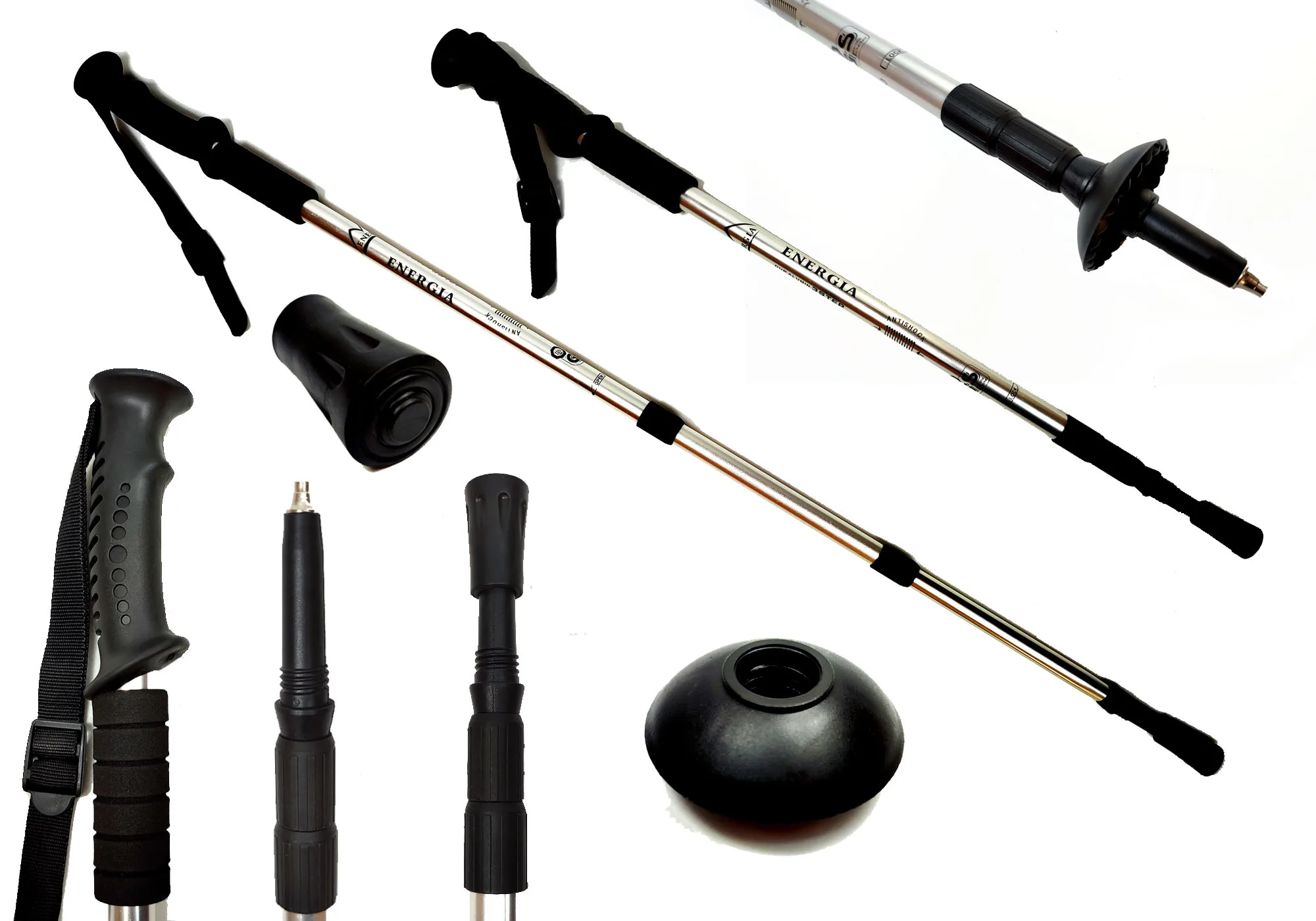 Палка для скандинавской ходьбы EasyFit Energia серая