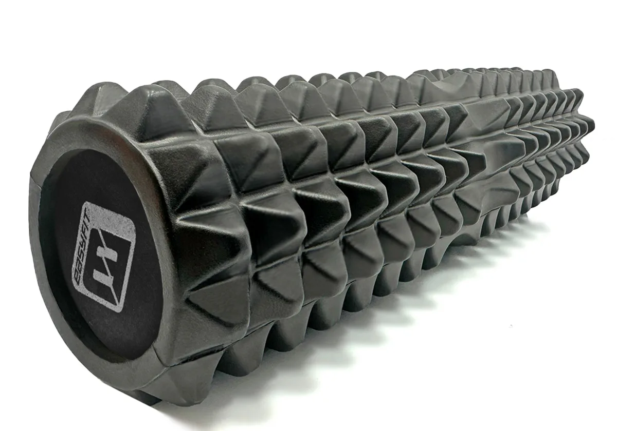 Масажний ролик EasyFit Solid Grid Roller 45 см v.2,2s чорний