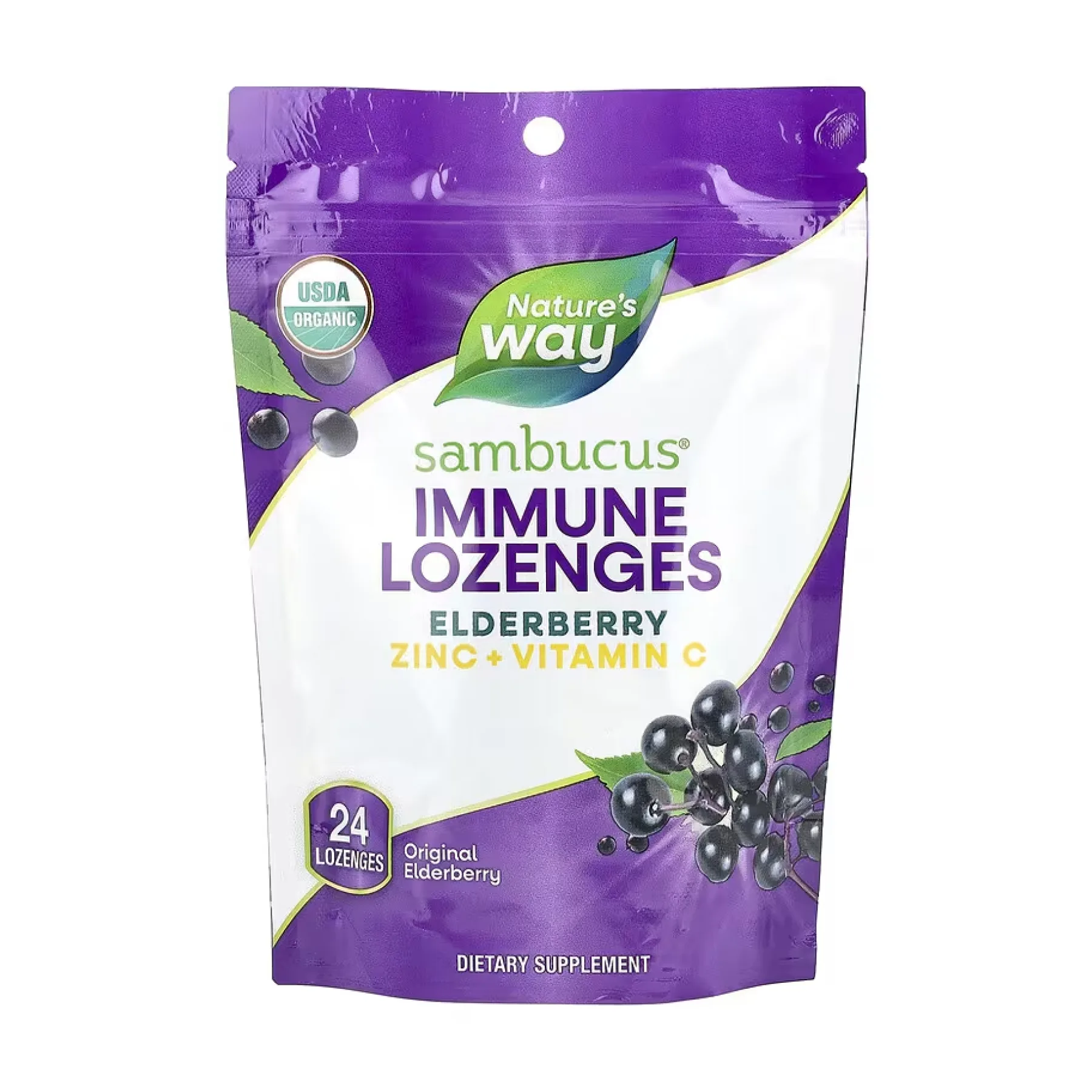 Sambucus Organic Zinc Lozenges - 24 штуки