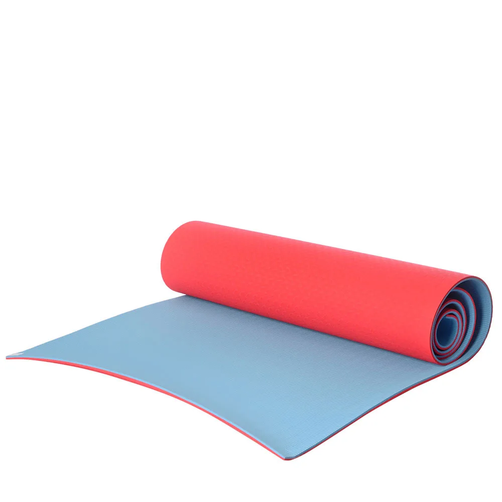 Килимок для фітнесу та йоги TPE+TC TPE-6RBL 183 см 61 см 6 мм Червоний-блакитний