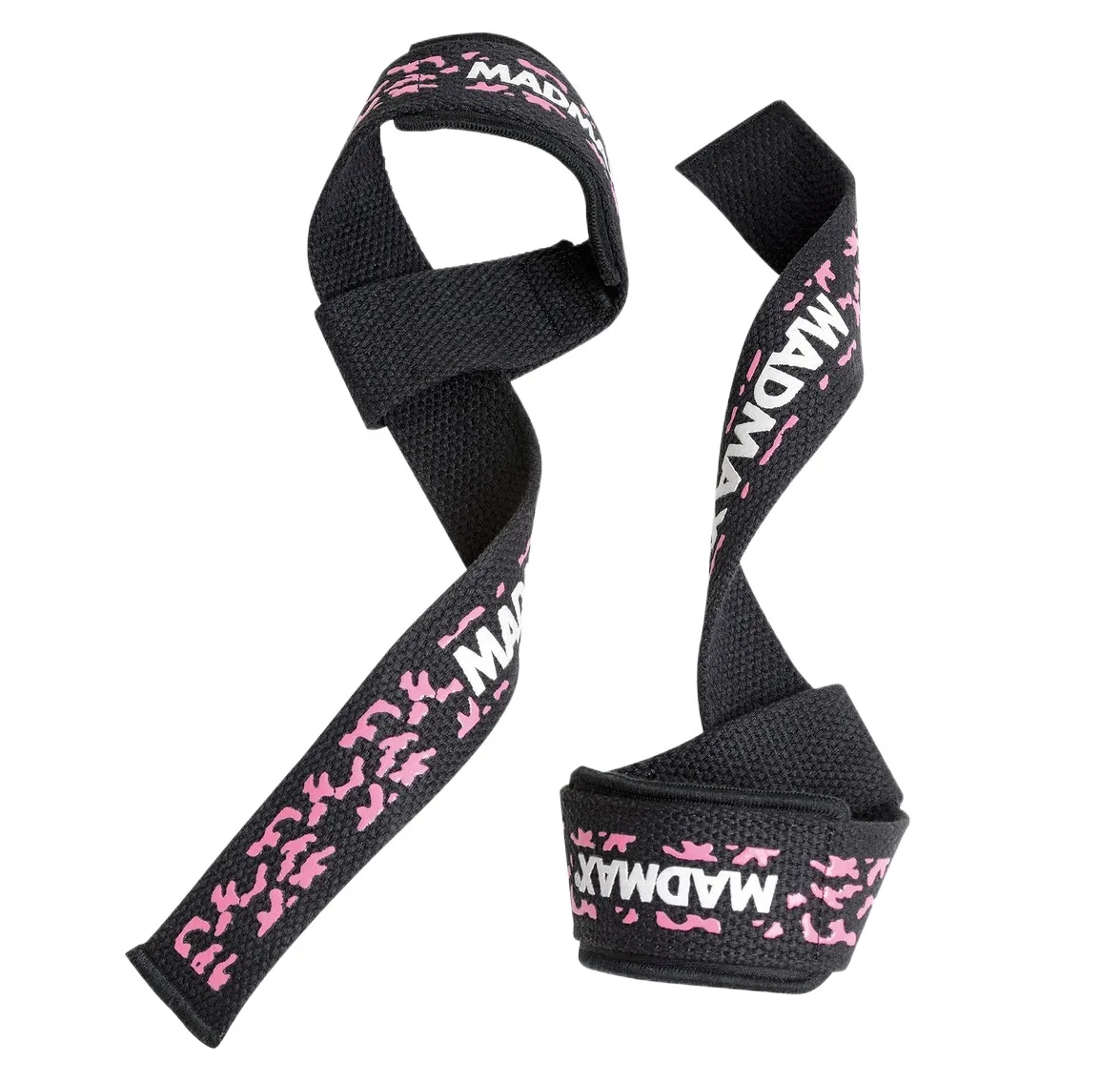 Лямки для тяги MadMax Camo Power Wrist Straps Camo/Pink